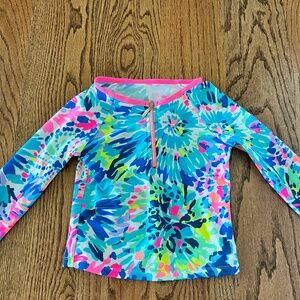 Lilly Pulitzer long-sleeved rash guard girls, size 4-5